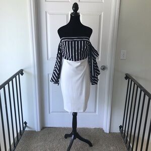 Venus Off the Shoulder Nautical Dress